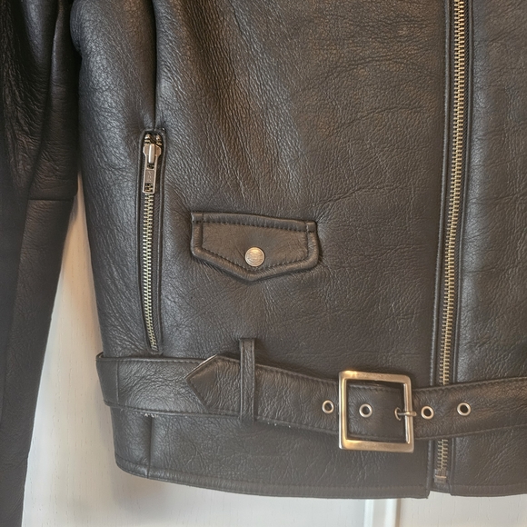 Harley-Davidson Black and Cream Leather Jacket - Picture 2 of 13